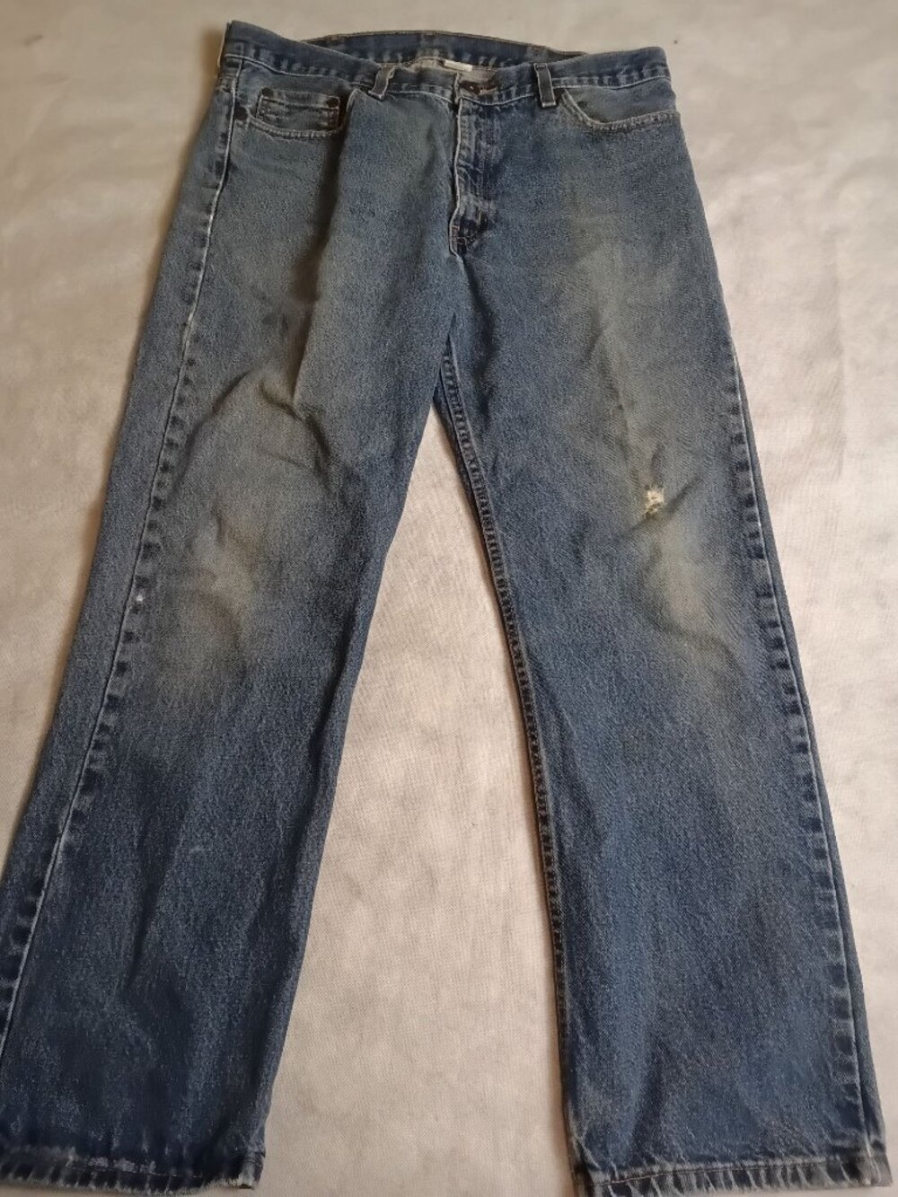 Vtg Faded Glory 38x30 Mens Work Jeans Original Fit Straight Leg Patched Inside
